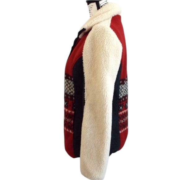 Upcountry by Du Monde Aztec Print Long Sleeve Full Zip Fleece Jacket Size Small - Picture 3 of 6